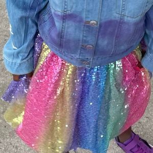Rainbow sequin skirt 7-8 in girls worn once